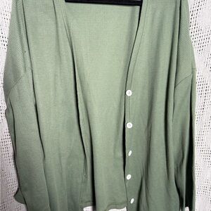 Women's Green Cardigan Sweater